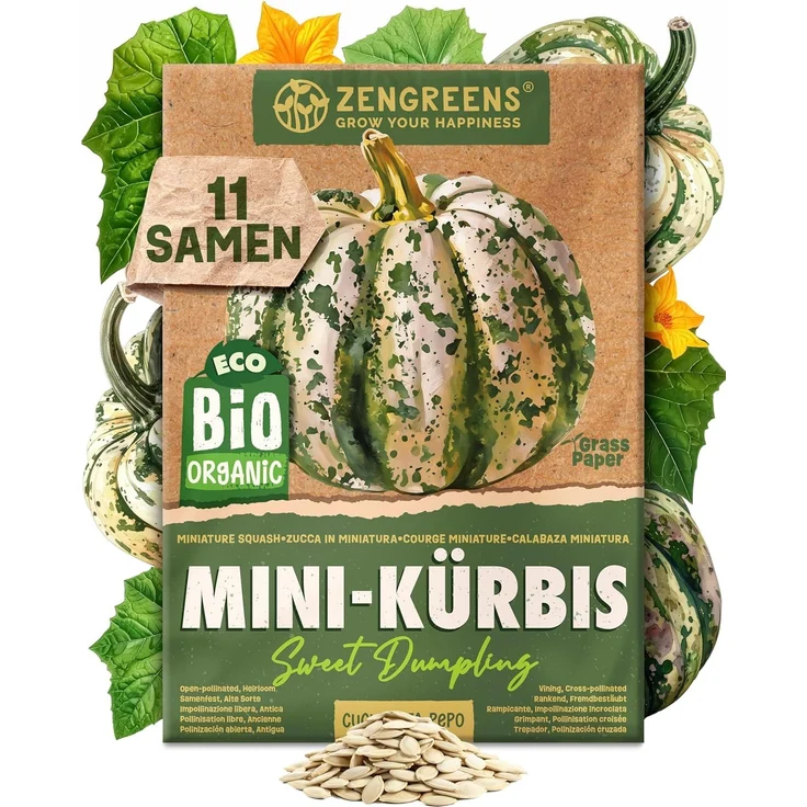 ZenGreens® - Bio Kürbissamen im 12er Set - 12 Kürbis Samen für den einfachen Anbau im Garten, Balkon oder Hochbeet - Pflanzensamen - Saatgut – Bild 15