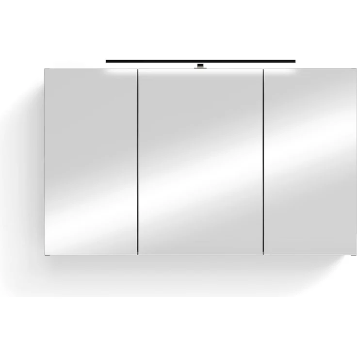 byLIVING Spiegelschrank Spree/Korpus matt mit Spiegeltüren/Hängeschrank mit Soft-Close-Funktion/Inklusive LED-Beleuchtung/Badschrank mit Stecker- und Schalterdose/B 100, H 60, T 20 cm (Anthrazit) – Bild 4