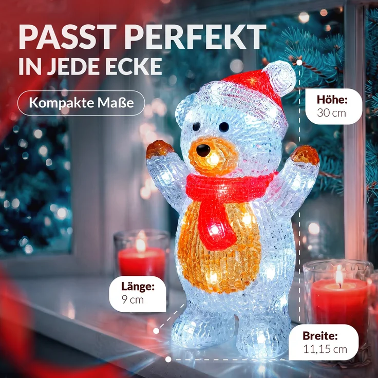 Deuba LED Acryl Figur Außen Weihnachtsmann Fallschirm beleuchtet Weihnachtsdeko Weihnachten Weihnachtsfigur – Bild 10