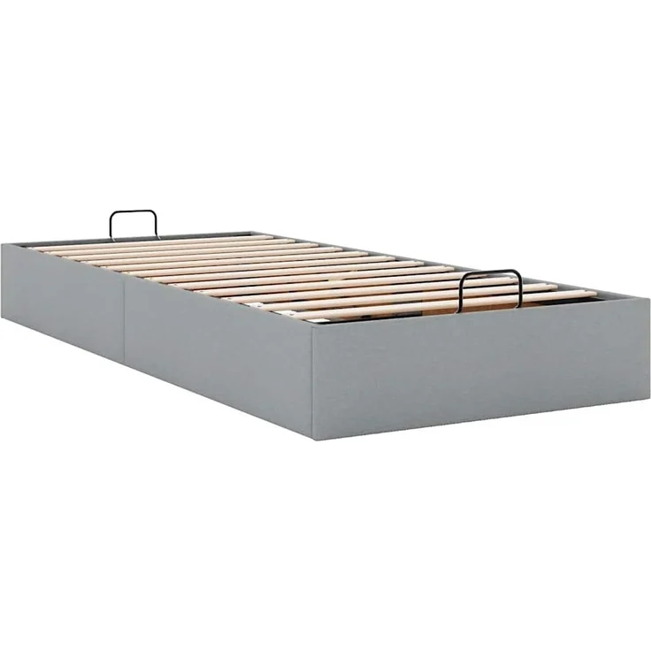 vidaXL Ottoman-Bett ohne Matratze Hellgrau 100x200 cm Stoff 3310854 – Bild 2