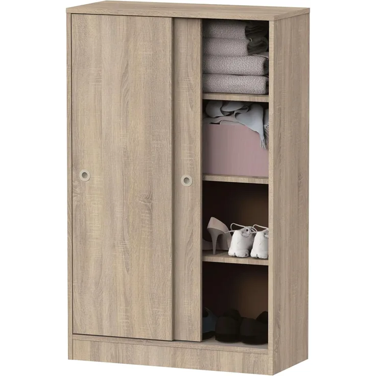 MUEBLES PITARCH | Mehrzweckschrank unter Schiebetüren für Reinigung, Küchen, Galerien, Büros, 120 x 74 x 33 cm (H x B x T), Weiß, Kollektion Tibet
