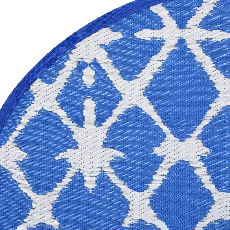 vidaXL Outdoor-Teppich ARAKIL Blau und Weiß Ø160 cm PP 368491 – Bild 3