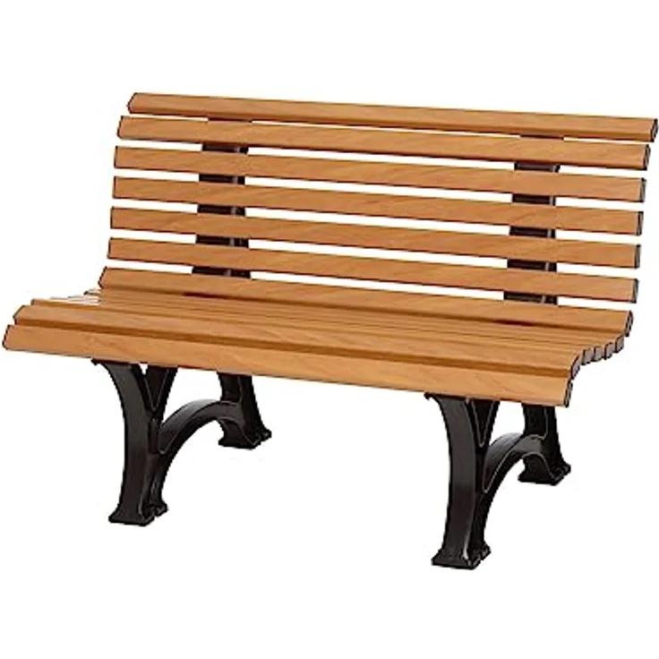 PROREGAL Gartenbank Jamaika, 2-Sitzer in Holzoptik, witterungsbeständig, UV-beständiger Kunststoff, ergonomische Rücklehne, HxBxT 80 x 120 x 64 cm
