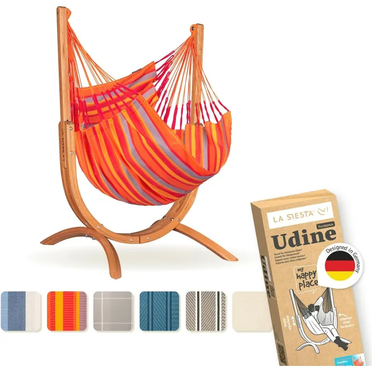 Udine Outdoor Toucan - Hängesessel Outdoor mit Gestell aus FSC™-zertifiziertem Eukalyptus Rot