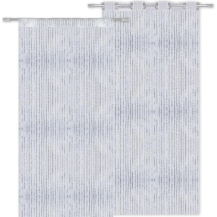 Arsvita Fadenvorhang Metallik-Optik mit Stangendurchzug, Türvorhang 140x250cm (Weiß) – Bild 3