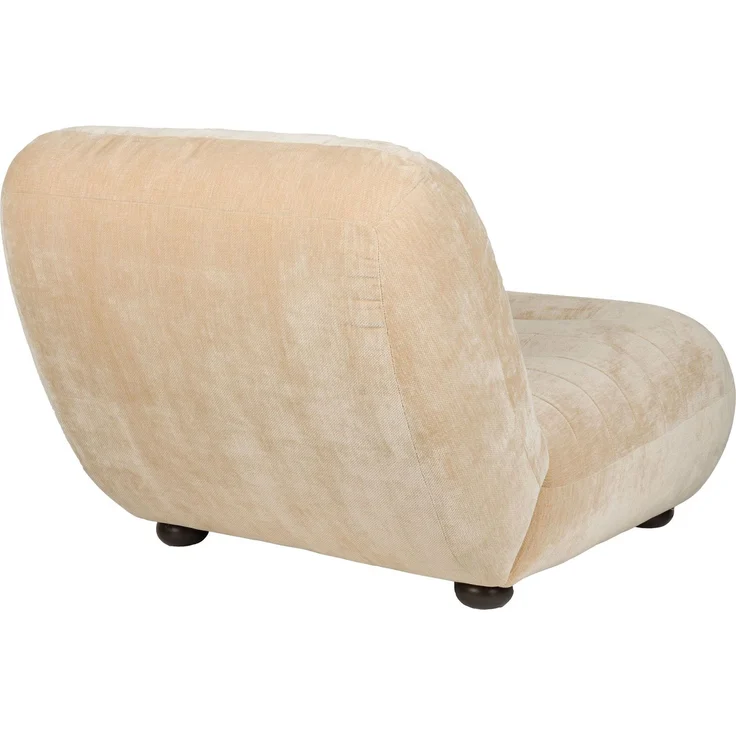DutchBone Loungesessel Wyatt mit Veloursbezug Beige für Wohnzimmer 87x101x70,5 cm – Bild 4