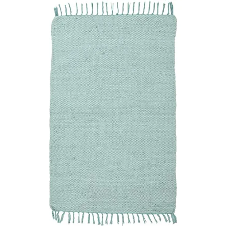 Rug and Roll Fleckerlteppich 'Chindi', Mintgrün, 100% Baumwolle, Rechteckig 60x120 cm, Waschmaschinengeeignet, Für Fußbodenheizung geeignet