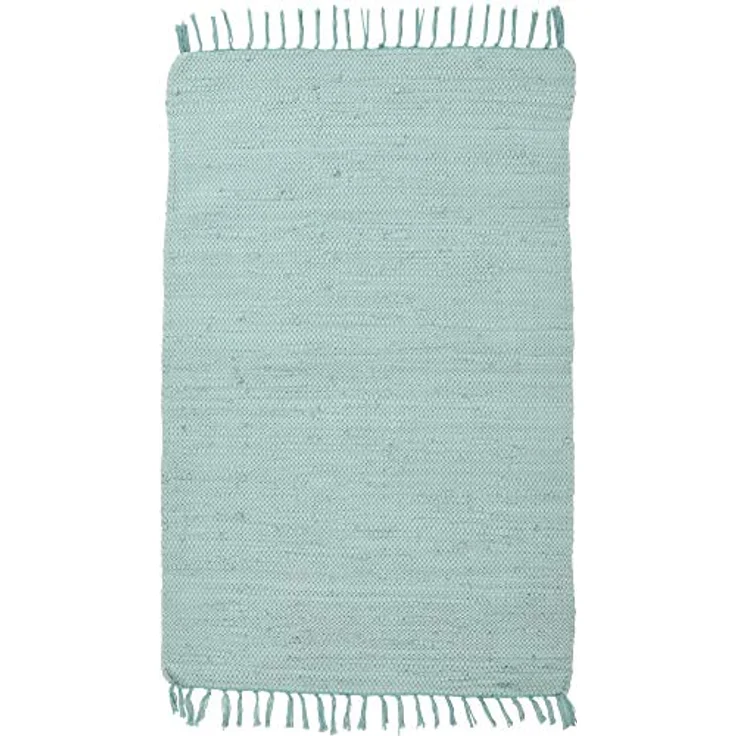 Rug and Roll Fleckerlteppich 'Chindi', Mintgrün, 100% Baumwolle, Rechteckig 60x120 cm, Waschmaschinengeeignet, Für Fußbodenheizung geeignet – Bild 1
