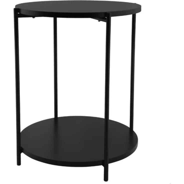 Beistelltisch rund Ø40cm H50cm Holz/Metall Schwarz