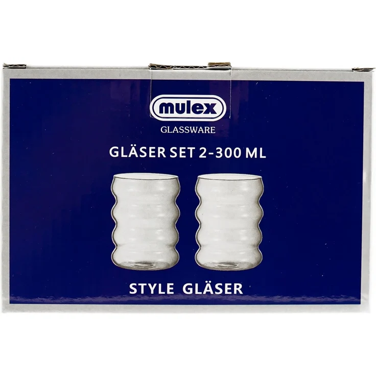 4er Set Wave-Style Trinkgläser-Set in Schwarz Kaffeegläser Getränkebecher - 300 ml – Bild 5