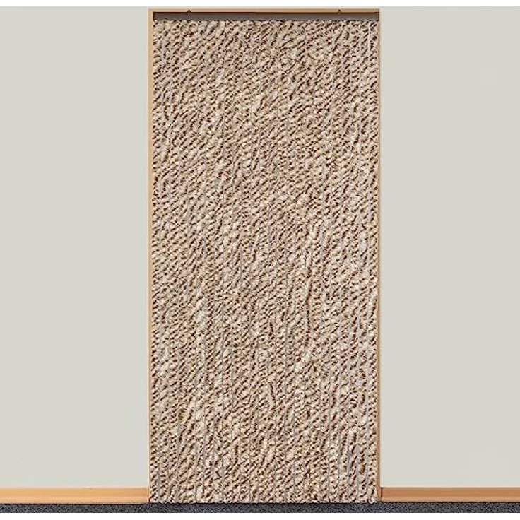 Moritz Flauschvorhang aus Chenille 100 x 200 cm braun grau meliert Türvorhang als Fliegenschutz Insektenschutz für Camping Wohnwagen – Bild 2
