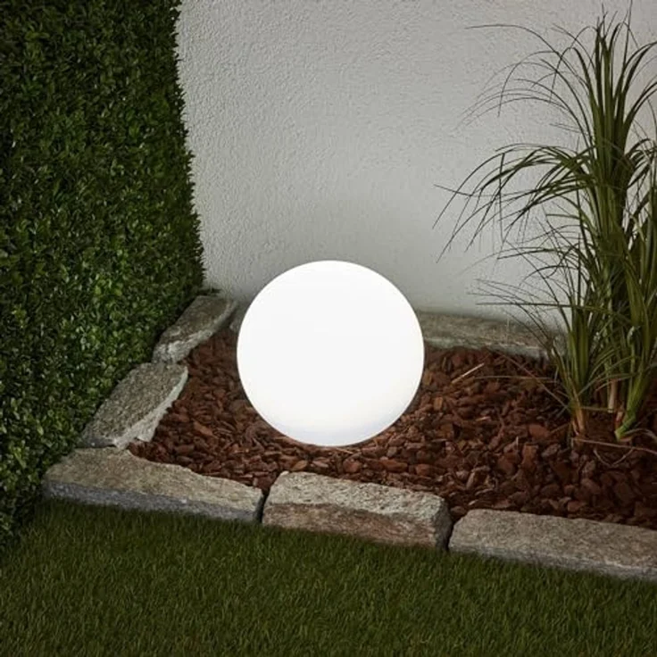 Lindby Außen-Stehlampe Lago, LED, Kunststoff Weiß tageslicht IP44, 2 x 0,2 W LED, tageslicht – Bild 2
