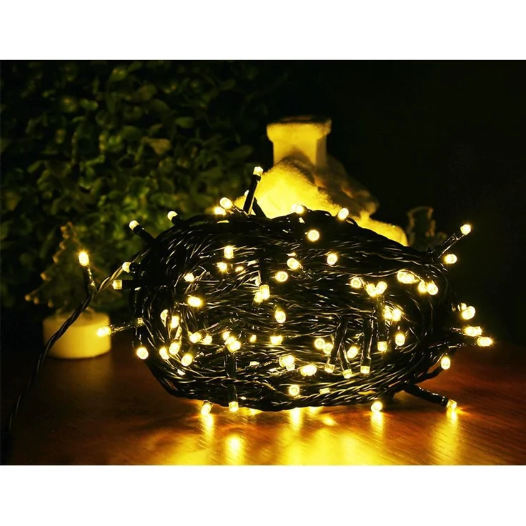 LED Außen Lichterkette 16 m Weihnachtsbeleuchtung Partylicht warmweiß Dekolicht