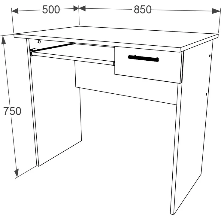 VCM Schreibtisch Arusa 918613 Weiß H. 75 x B. 85 x T. 50 cm – Bild 4
