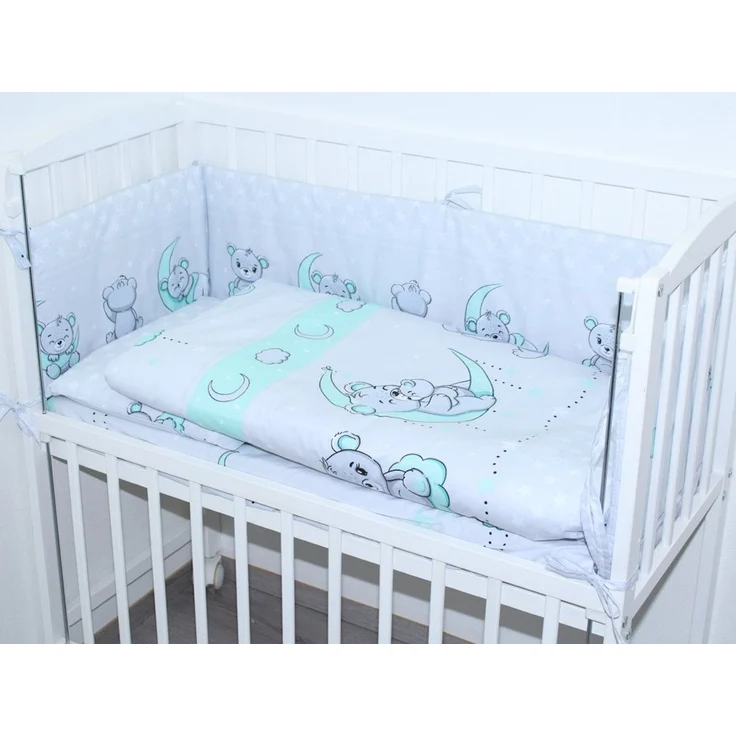 Primawela Beistellbett Baby Bettwäsche für Beistellbett mit Nestchen Spannbettlaken 6 teilig – Bild 1