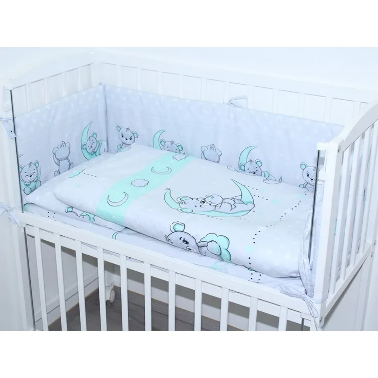 Primawela Beistellbett Baby Bettwäsche für Beistellbett mit Nestchen Spannbettlaken 6 teilig