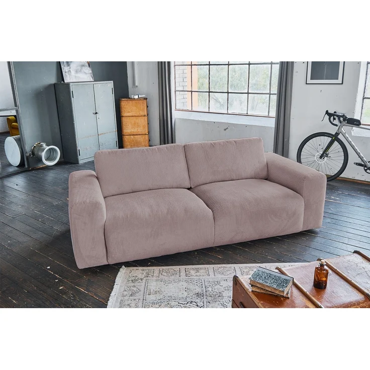 KAWOLA Sofa BODHI 3-Sitzer Cord rosa 80 x 110 x 242 cm – Bild 4