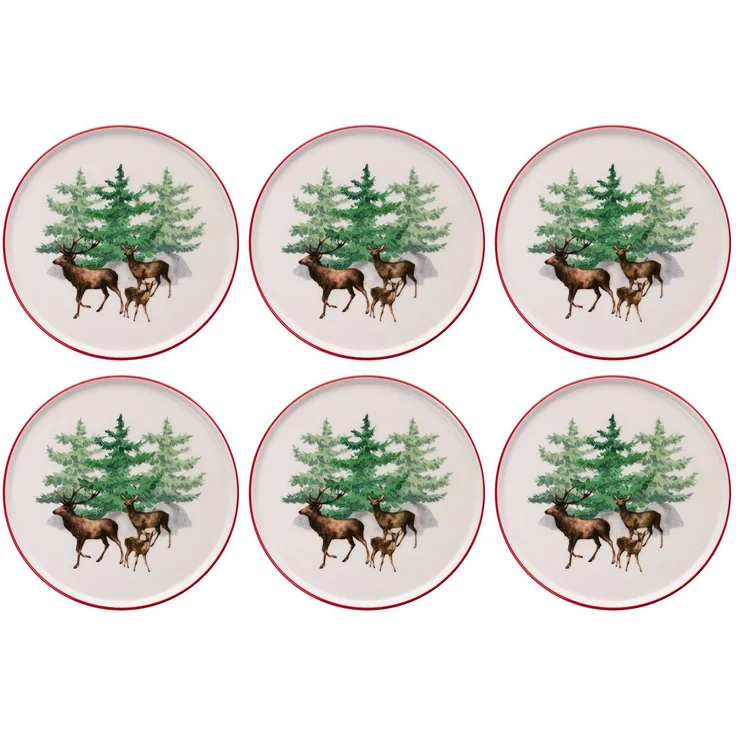 Hermia Concept 'Deer Pastoral' Servierteller-Set (6-teilig), Mehrfarbig, 25,5 x 25,5 x 2,5 cm – Bild 3