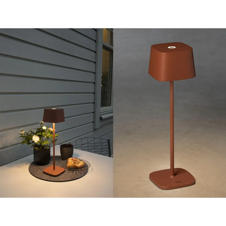 KONSTSMIDE Capri LED USB Akku Tischleuchte terrakotta dimmbar 2700/3000K