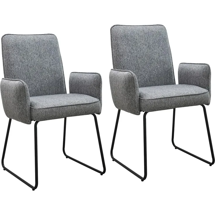 SVITA Esszimmerstuhl ALBA, Küchenstühle, Metallbeine, Stoffbezug, Grau