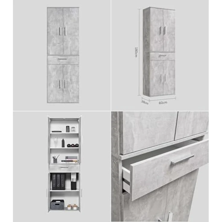 mokebo Schrank-Set Die Allzweckwaffe, (2er-Set), Stauraum-Set aus Aktenschrank & Mehrzweckschrank in Grau – Bild 6