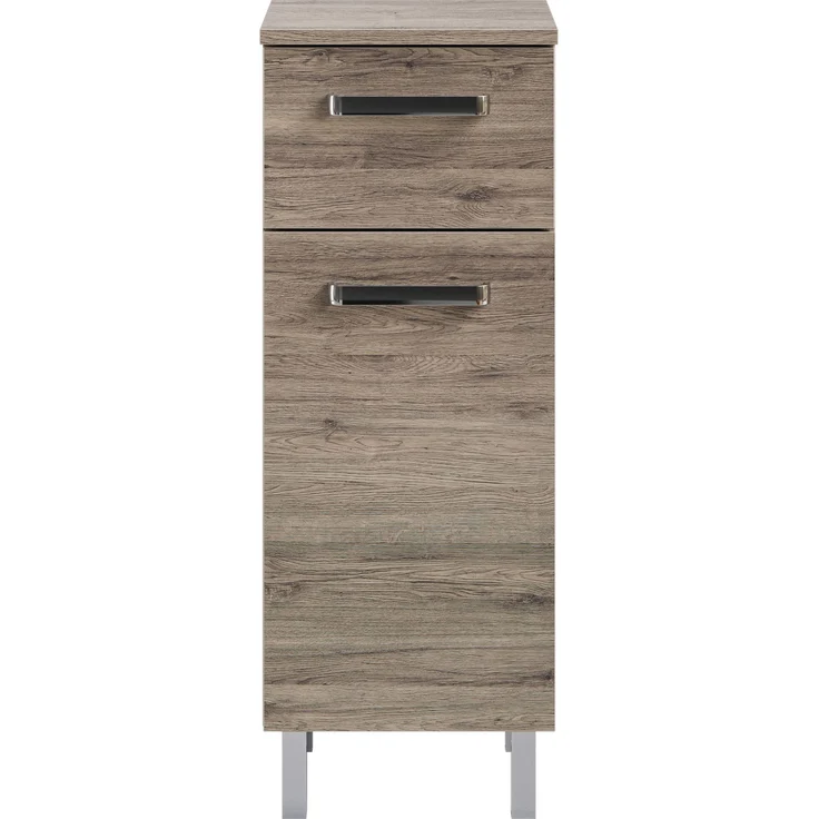 Pelipal Badmöbel-Set Quickset 313, Sanremo Eiche - Keramikwaschtisch, Waschtischunterschrank, Spiegelschrank, Unterschrank, Unterschrank – Bild 6