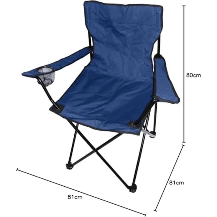 Anglersessel Campingstuhl Getränkehalter Campingstuhl Tasche Blau – Bild 2