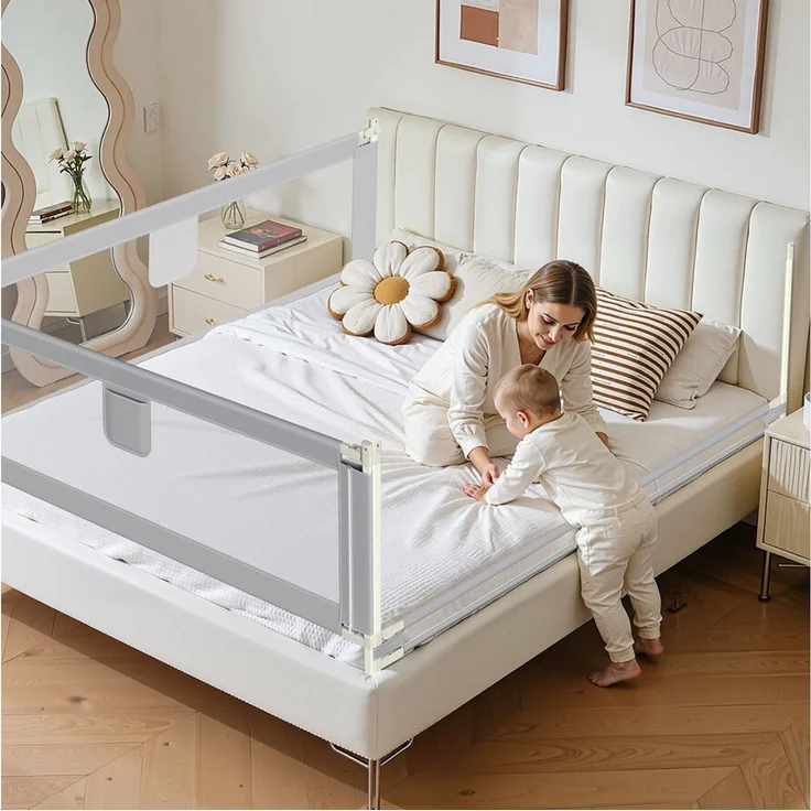 Clanmacy Bettschutzgitter Bettschutzgitter Bettgitter Kinderbettgitter Bettschutz Baby 150cm – Bild 2