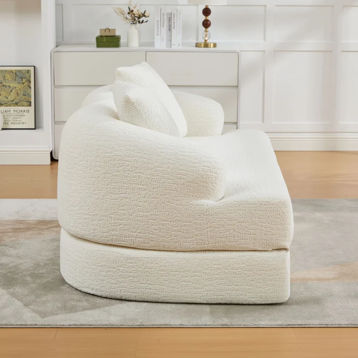 ZUBALIYA Schlafsofa 84x65 cm, mit LED - Beleuchtung, mit Chenille - Bezug, modular aufgebaut, mit Schaumstoffpolsterung, Beige – Bild 10