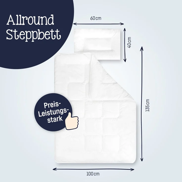 Julius Zöllner 'Hygienika' Kissen und Bettdecke, 100/135+40/60 – Bild 6