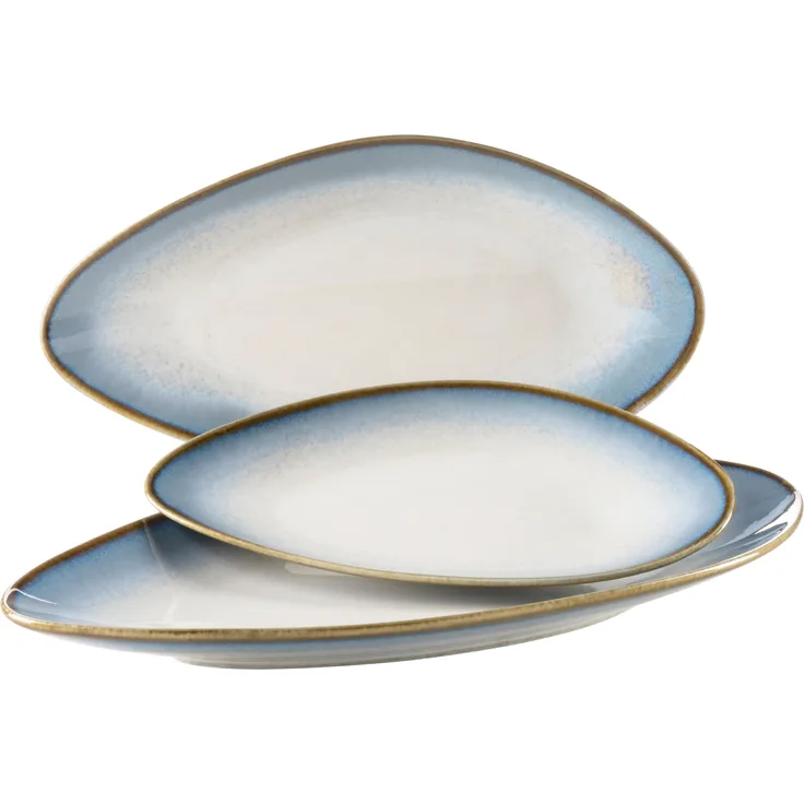 Mäser 931992 La Sinfonia Servierplattenset BLAU, weiß/blau, 3-teilig (1 Set)