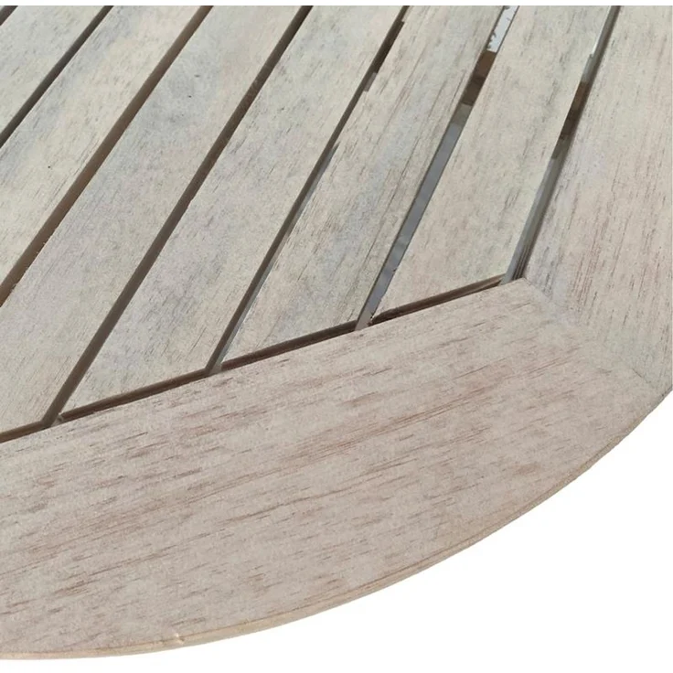Klapptisch Balkontisch Beistelltisch 48 cm Rund Akazienholz Gartentisch Weiß – Bild 6