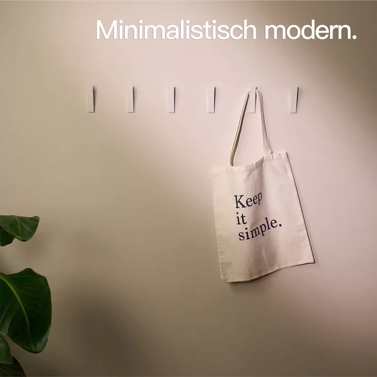 Designfabrik Hamburg Garderobenhaken Set mit versteckter Verschraubung (4 St)