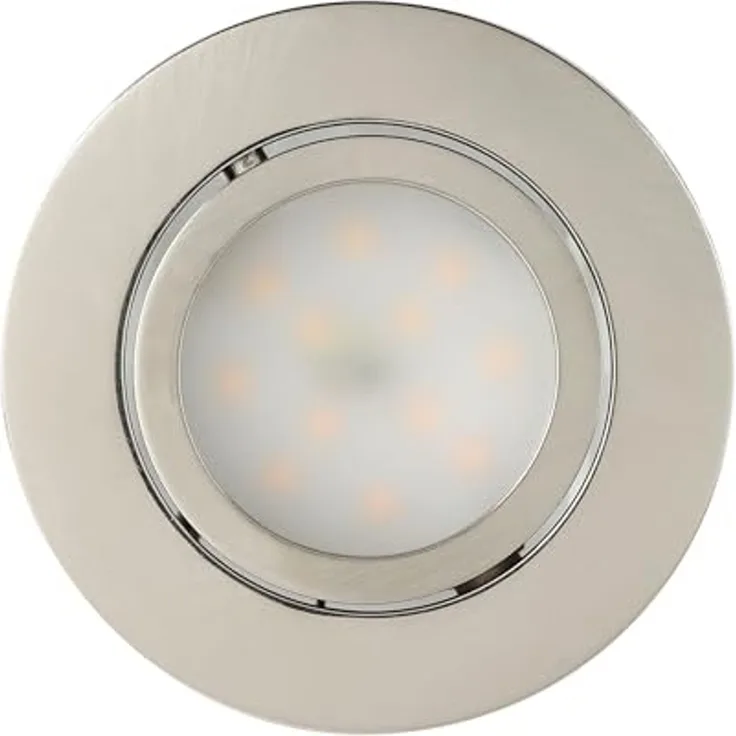 Eglo 95853 3er-Set Hochvolt LED Einbauleuchten PINEDA Ø 8,4cm in nickel-matt 3000K schwenkbar