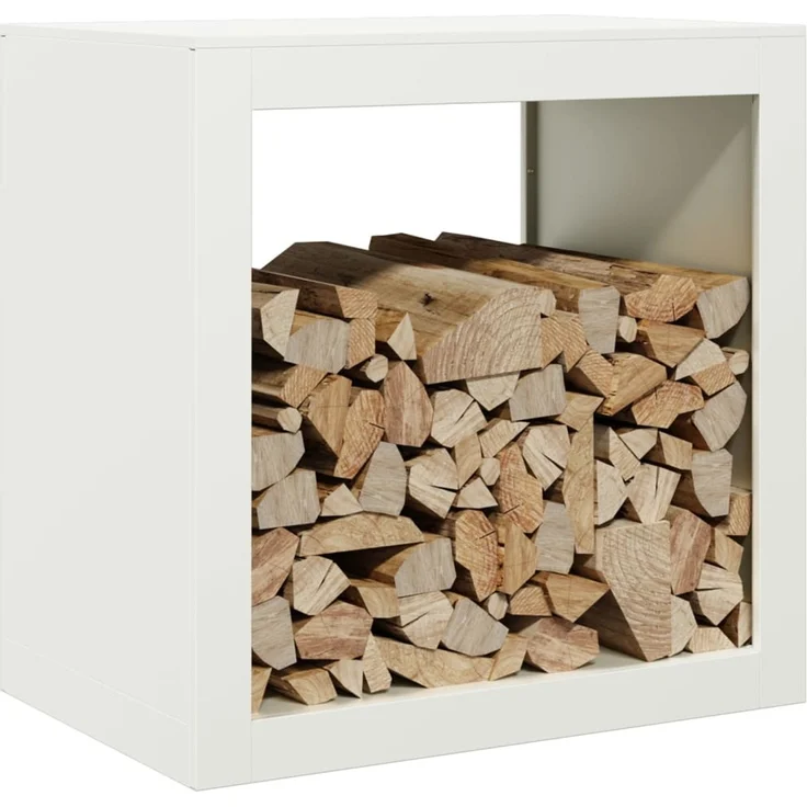 vidaXL Brennholzregal Weiß 60x40x60 cm Stahl 851004 – Bild 2
