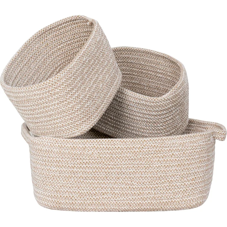 House Nordic Körbe, Baumwolle, beige, 3er Set – Bild 2