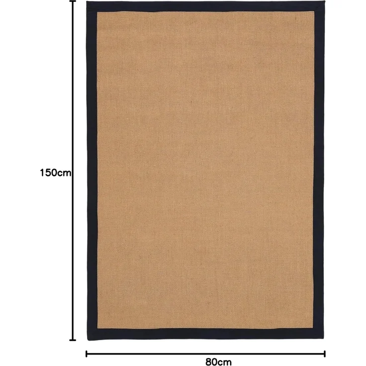 carpetfine Sisalteppich Sisal, rechteckig, Höhe: 5 mm, mit farbiger Bordüre, Anti Rutsch Rückseite – Bild 2
