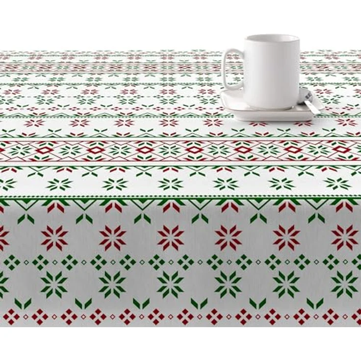BELUM | Weihnachtstischdecke | Anti-Fleck-Tischdecke | Rechteckig Harz | Tischdecke (laminiert) | Tischdecke | Tischdecke | Heimtisch (140x140 cm) – Bild 2