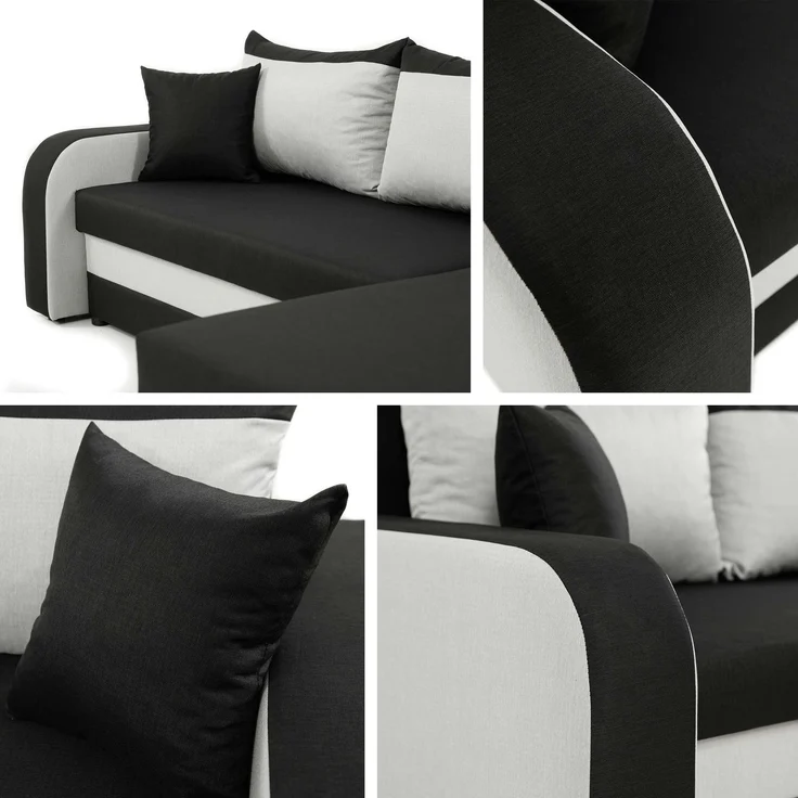 Mirjan24 Ecksofa Kristofer Lux (Farbe: Spirit White), 80 x 147 x 238 cm – Bild 7