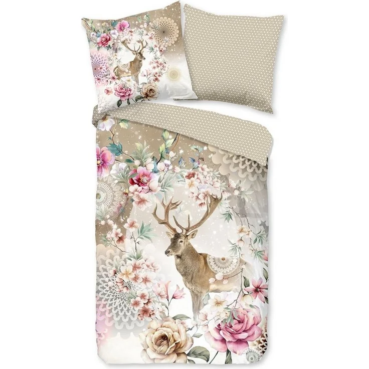 Traumschloss Bettwäsche Comfort Baumwolle, Flanell, 2 teilig, winterlicher Hirsch mit Mandalas – Bild 5