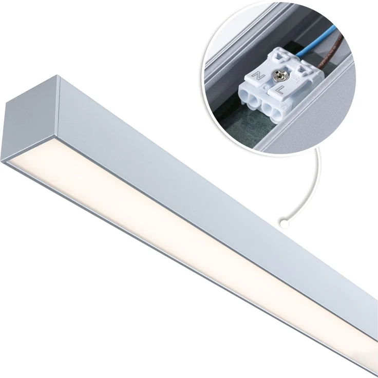 Paulmann Einspeisung für Lichtleiste Linion Power Channel 17 W Aluminium chrom-matt warmweiß – Bild 1