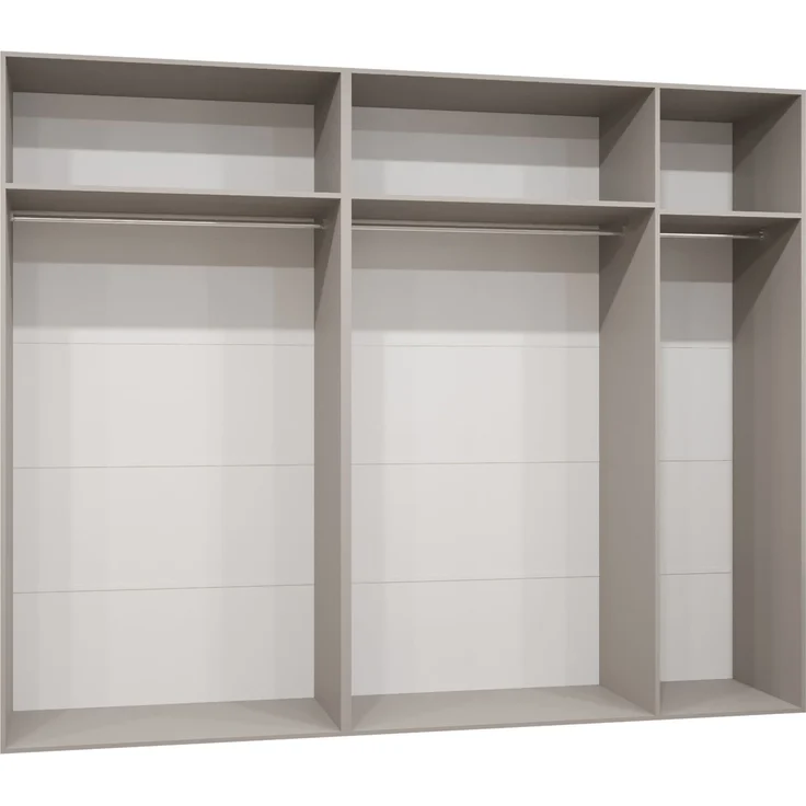 Kleiderschrank Veluna I 250 (Farbe: Weiß / Weiß + Schwarz) – Bild 4