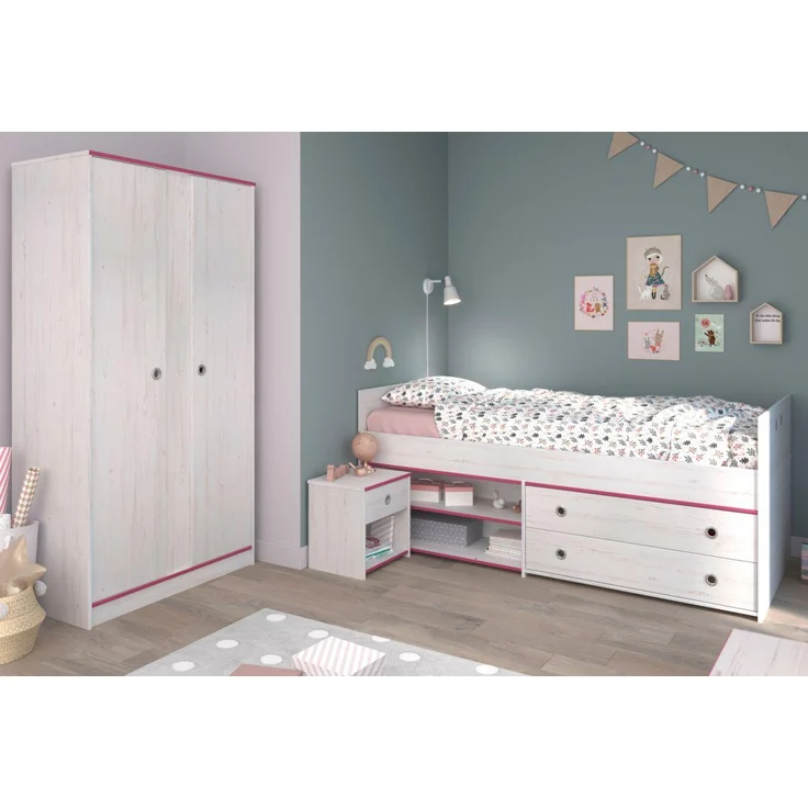 Parisot Kinderzimmer und Jugendzimmer Smoozy in weiß Kiefer Set 3-tlg. – Bild 2
