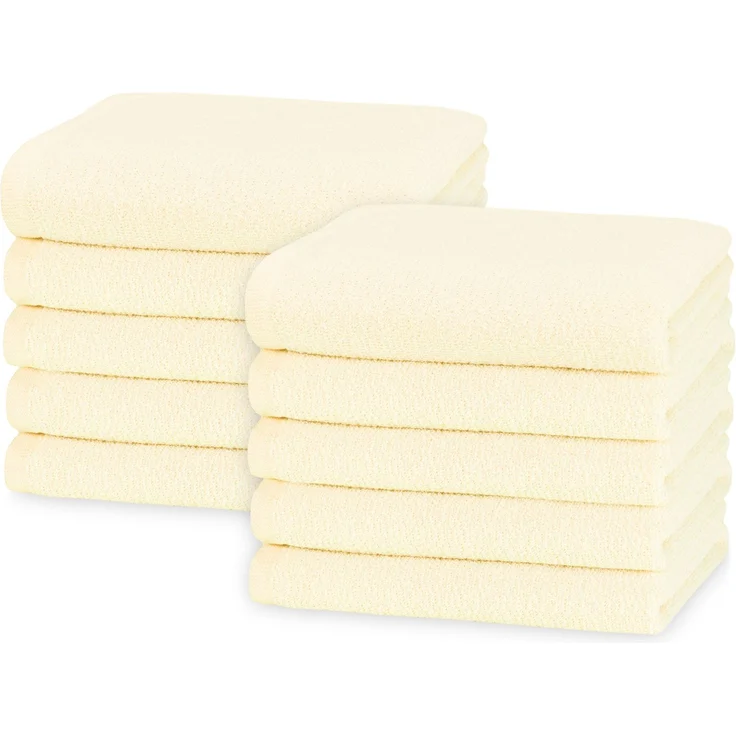 ZOLLNER 10er Set Handtücher, 70% Baumwolle, 30% Polyester, gelb, 50x100 cm – Bild 1