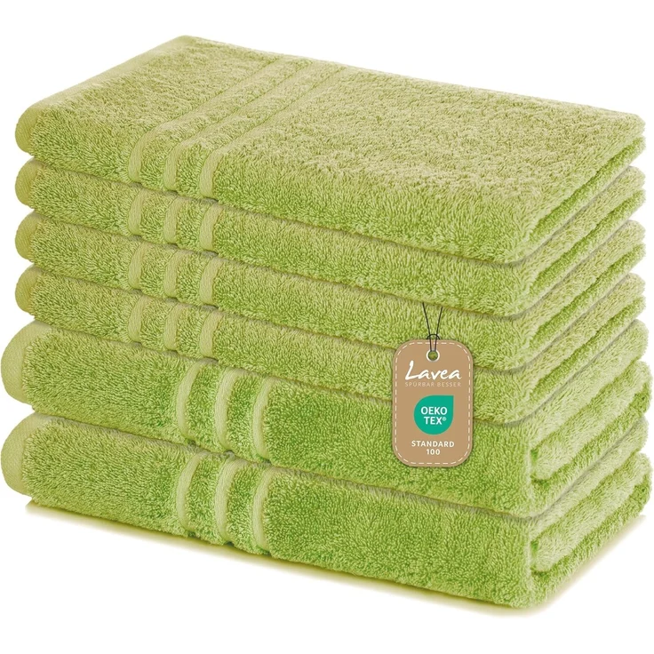Lavea Handtuch Set Elena, Duschtücher, Handtücher, Gästetücher, Waschhandschuhe, 100% Baumwolle (Set, 6-St), Frottierserie, weich & saugstark, pflegeleicht, 500 g/m² Frottier – Bild 1