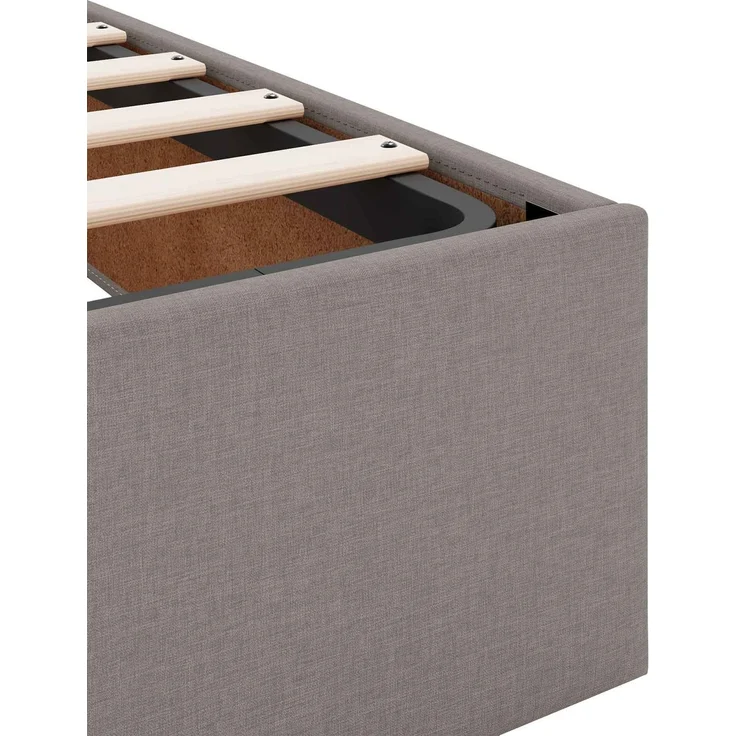 vidaXL Ottoman Bett mit Matratze mit Kopfteil Taupe 100 x 200 cm Stoff 3456223 – Bild 11