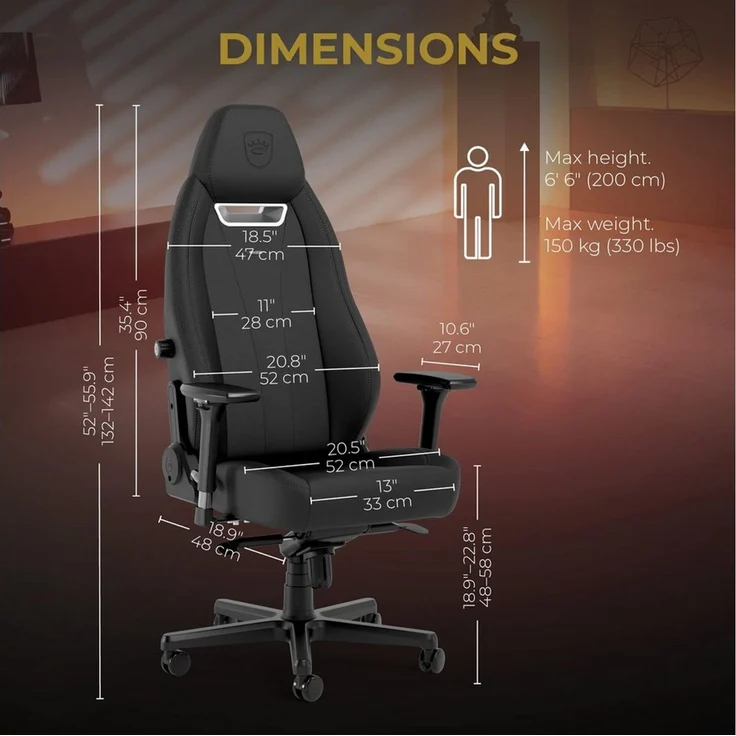 Noblechairs Gaming-Stuhl noblechairs LEGEND Gaming Stuhl - Black Edition – Bild 2