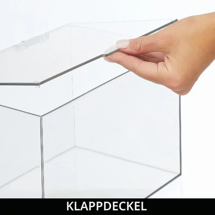 mDesign Kosmetikbox Aufbewahrung Organizer Klappdeckel Kunststoff Transparent – Bild 5