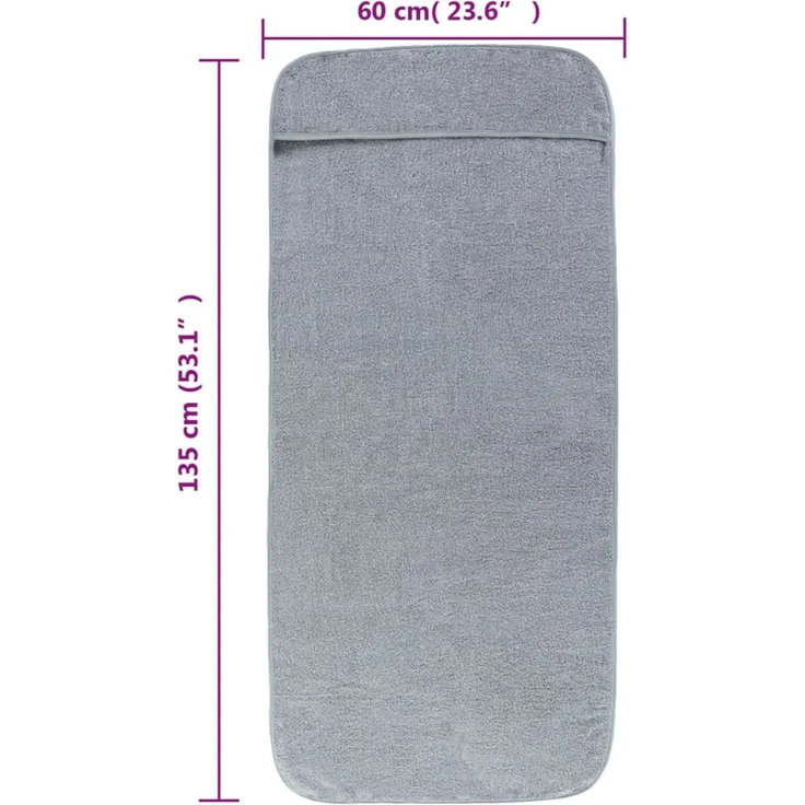 vidaXL Strandtücher 2 Stk. Grau 60x135 cm Stoff 400 GSM 362671 – Bild 8