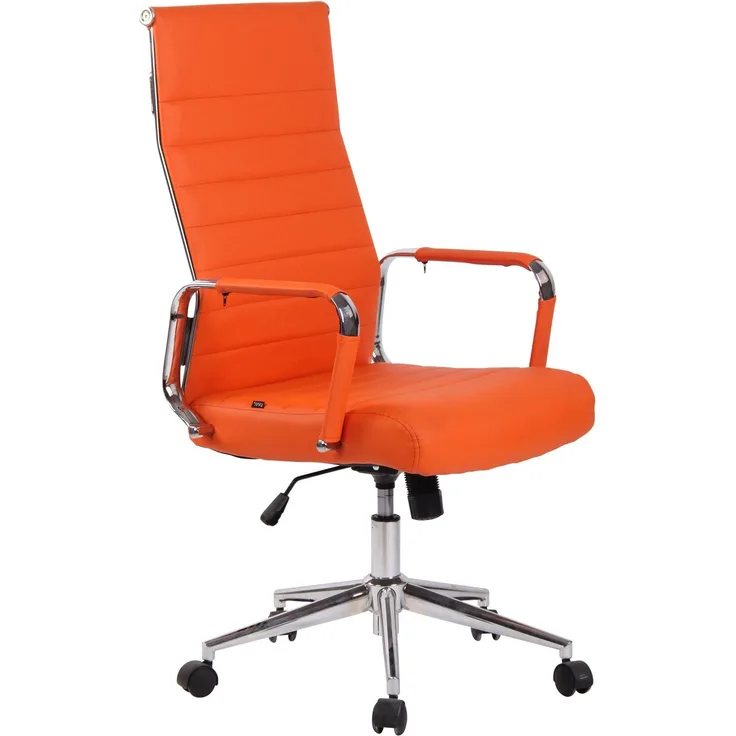 CLP Bürostuhl Kolumbus Kunstleder höhenverstellbar und drehbar - Farbe:orange